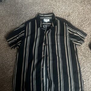 Aeropostale Black and Tan Striped Shirt